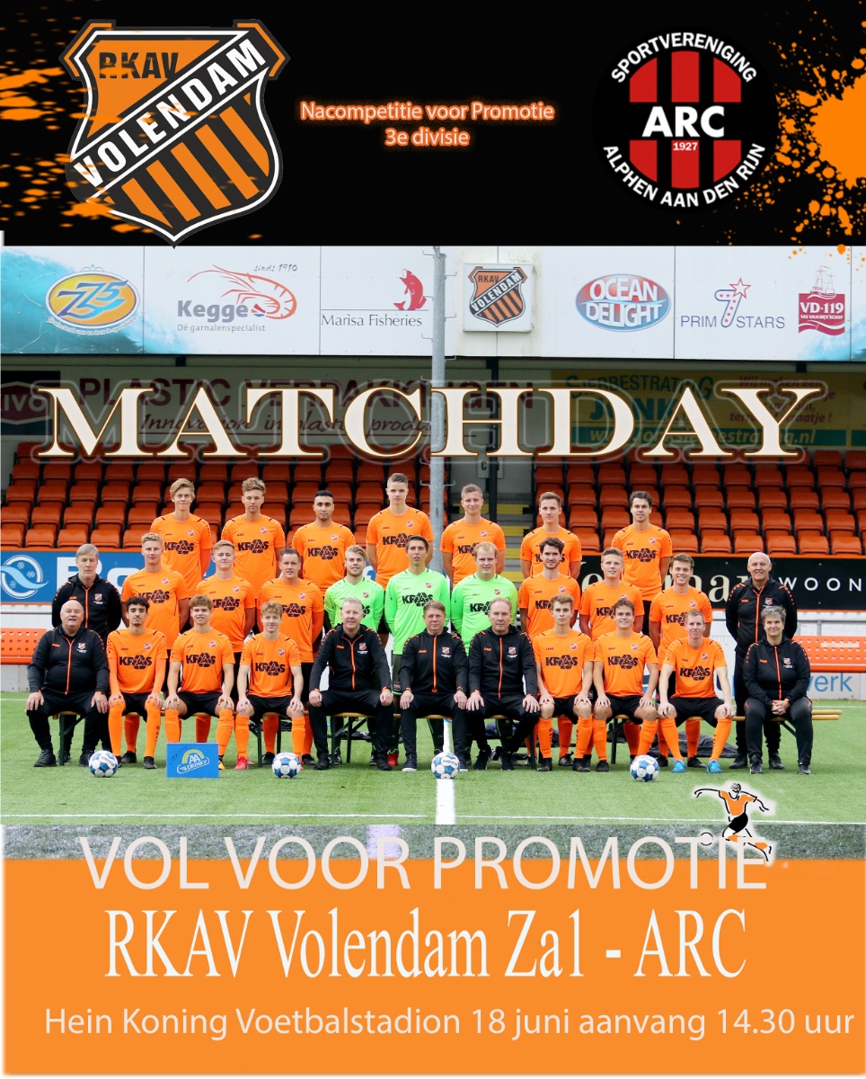 RKAV Volendam- ARC promotiewedstrijd 3e divisie 18 juni
